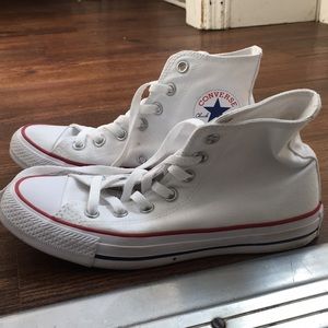 White hightop converse